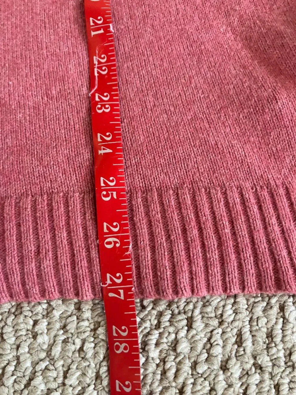 Banana Republic Luxury Winter Blend L Pink V-Neck Sweater Angora Rabbit Cashmere